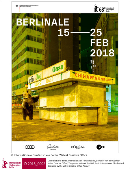 Eines der vielen Berlinaleplakate aus der Plakatserie der 68. Internationalen Filmfestspiele, gestaltet von der Agentur Velvet Creative Office