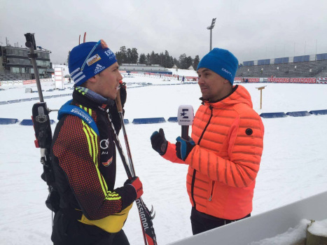 Michi Greis als Experte bei der Biathlon-WM in Oslo