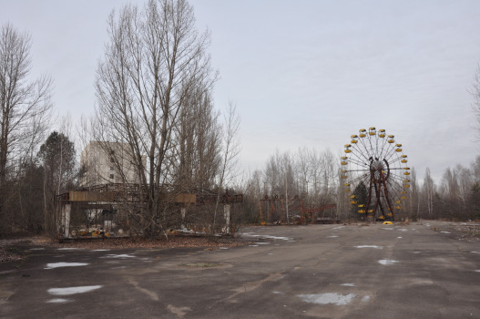 Der Rummelplatz in der verlassenen Stadt Prypjat. Die Stadt wurde nach dem GAU im Atomkraftwerk Tschernobyl zur Geisterstadt