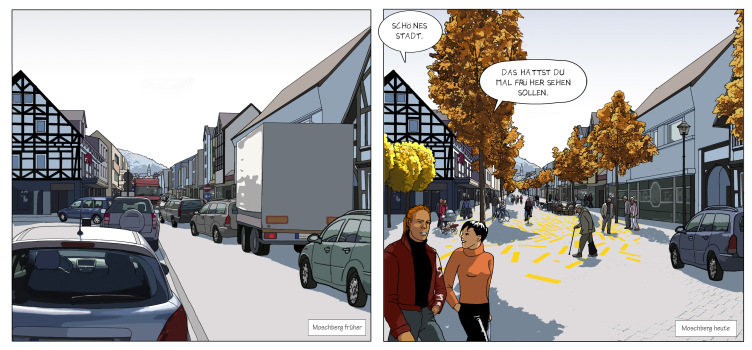 Ein Auszug aus dem gkeichnamigen Comic von Astrid Raimann (S. 22+23).