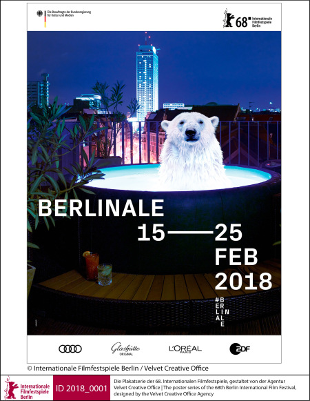 Eines der vielen Berlinaleplakate aus der Plakatserie der 68. Internationalen Filmfestspiele, gestaltet von der Agentur Velvet Creative Office