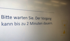 2 Minuten dauert die UCCard Validierung an den blauen Automaten. Wenn kein Fehler auftritt! 