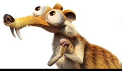 Scrat guckt verliebt. Weil er liebt die Filmspur!